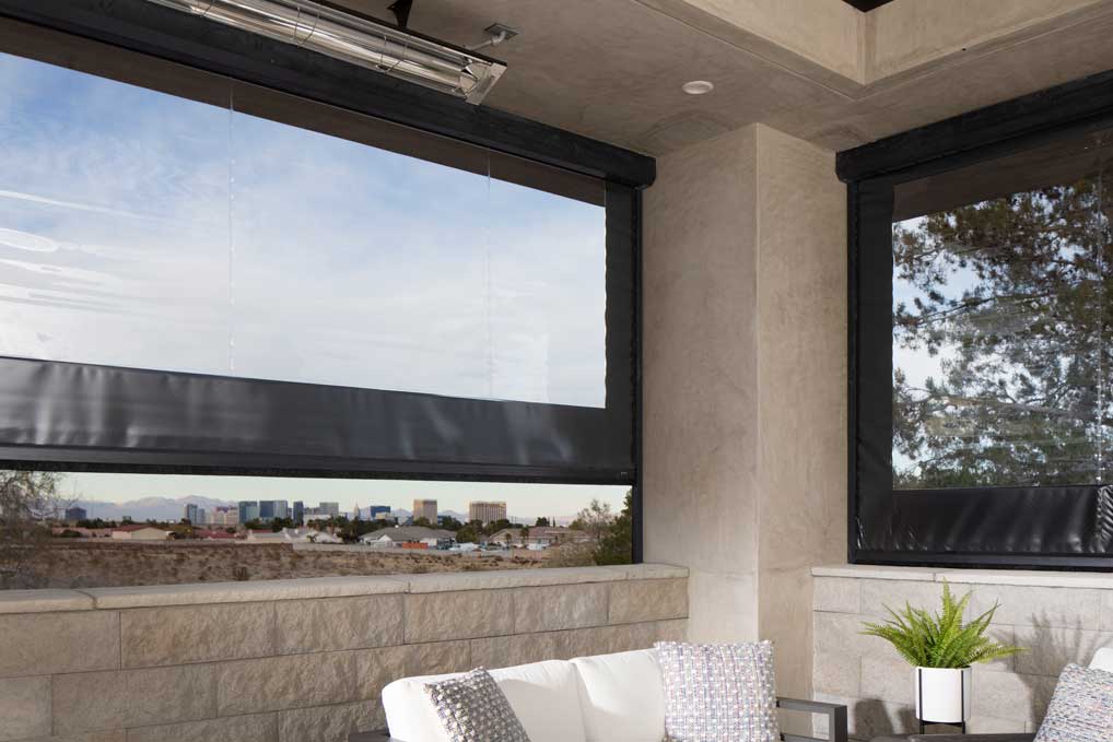 Retractable Vinyl used on a patio to keep the space warm.