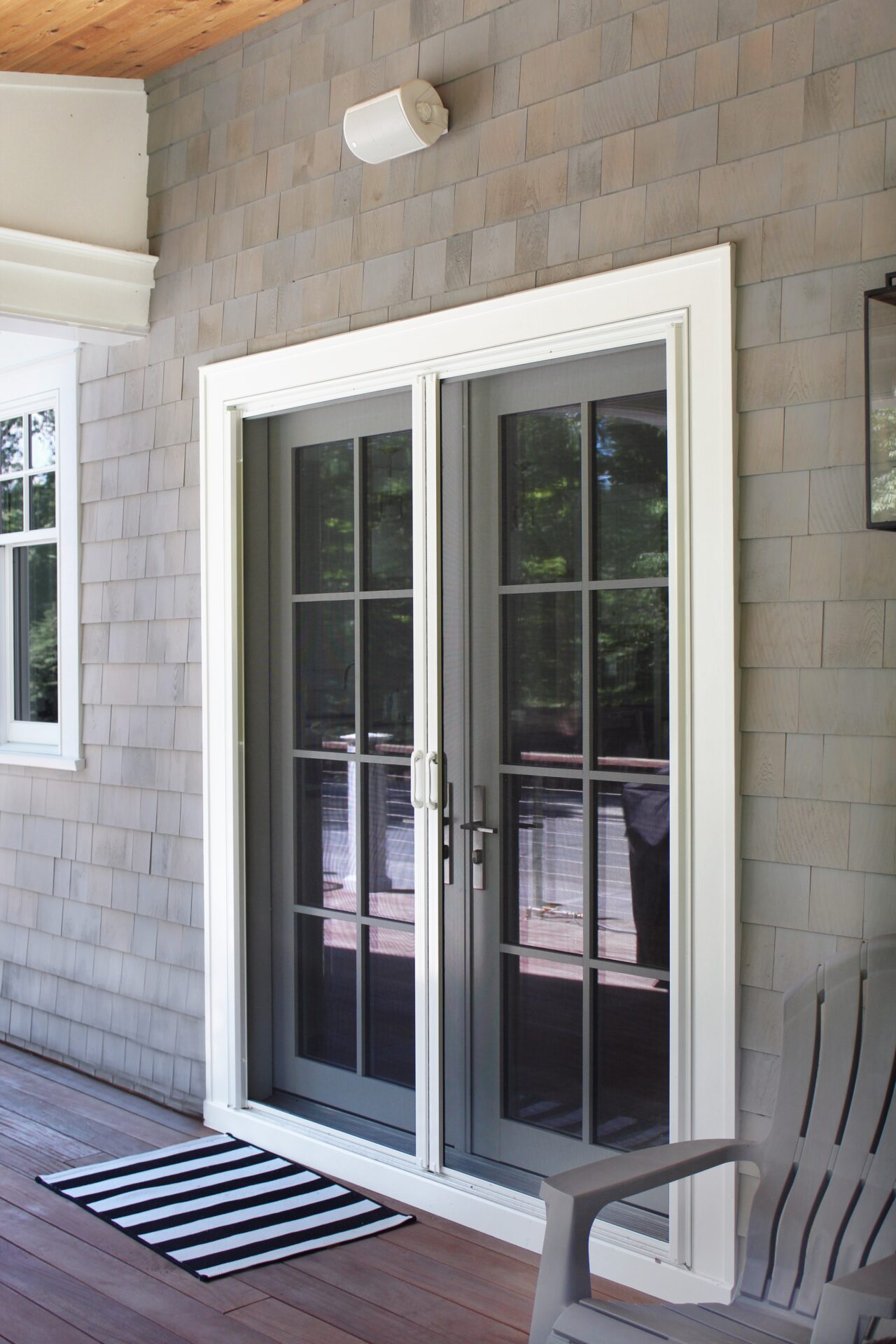 Screening Solutions Ohio uses a Phantom Retractable Screen on a set of double doors.