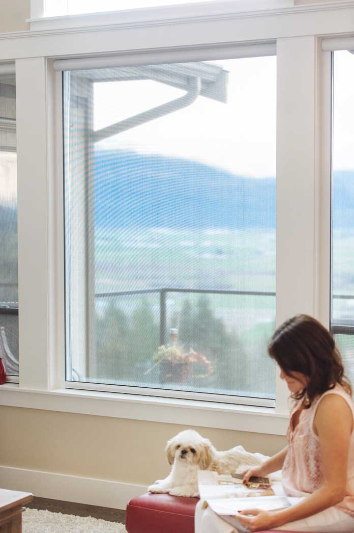 Phantom's Custom Window Screens retract up and down as to not impede with the home's view.